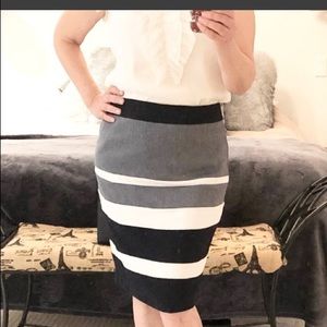 SzM Cleo striped knit blend skirt has stretch